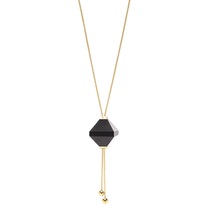 Gliding Crystal Twin Pyramid Necklace