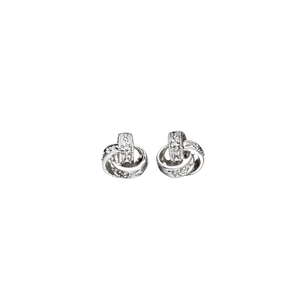 Classic 14k Gold Diamond Love Knot Earrings