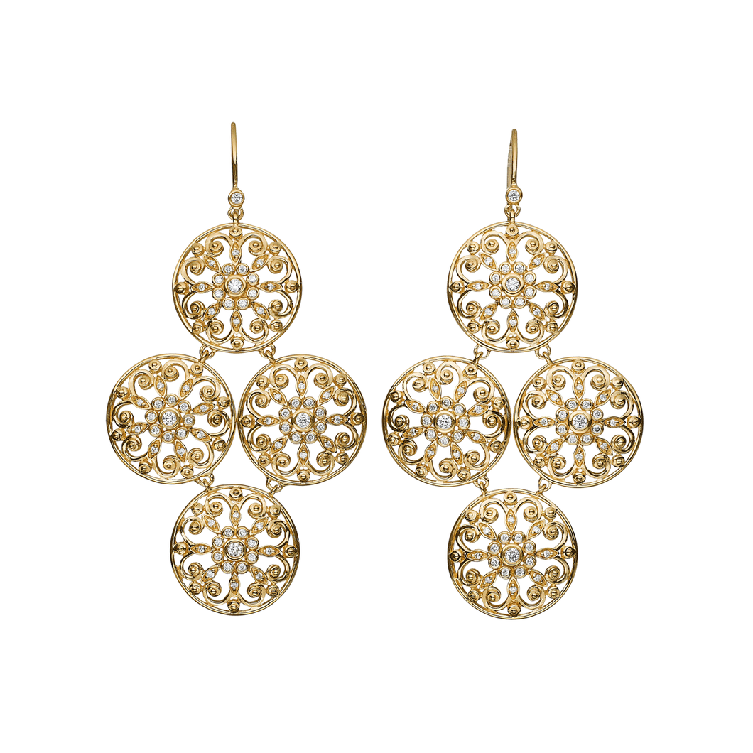 Arabesque 18k Gold and Diamond Earrings