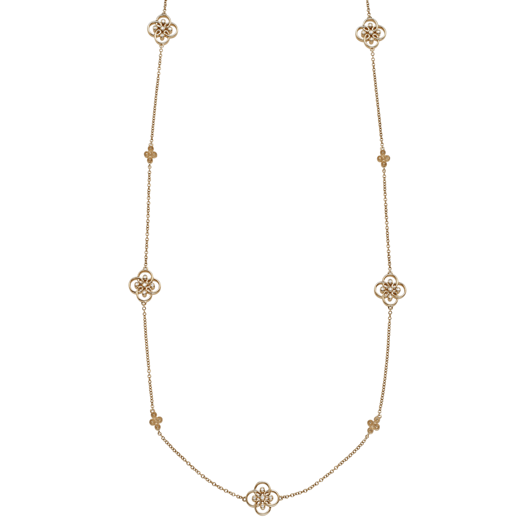 Arabesque 18k Gold and Diamond 36 Inch Necklace