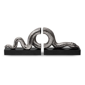 L'Objet Silver Snake Bookends Set of 2