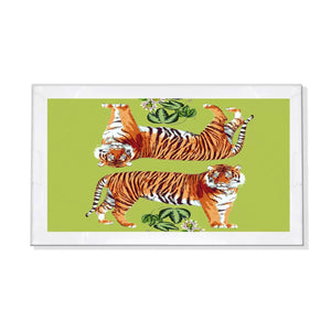 Tiger Seeing Double Hot Green Acrylic Vanity Tray