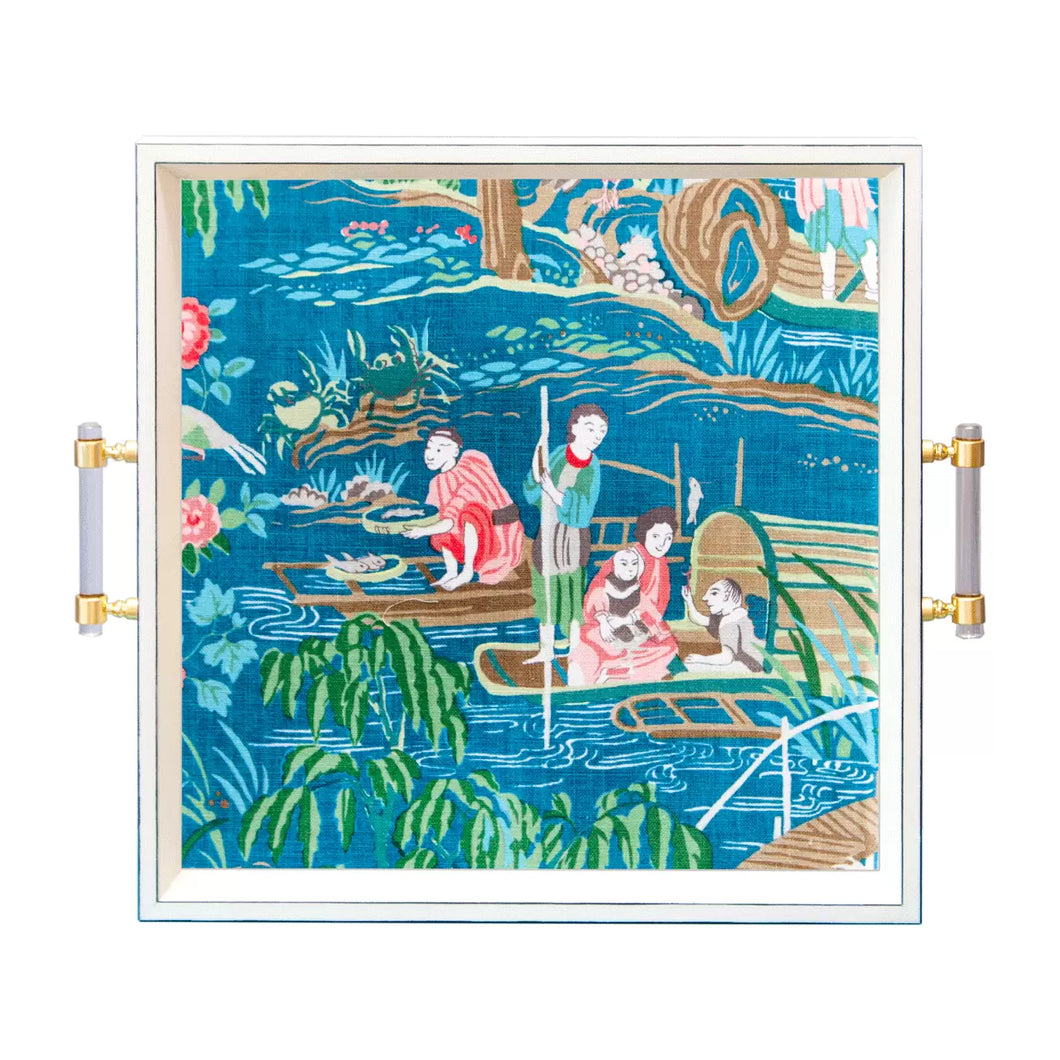 Amanda Carol Yangtze River (Peacock) Square Tray