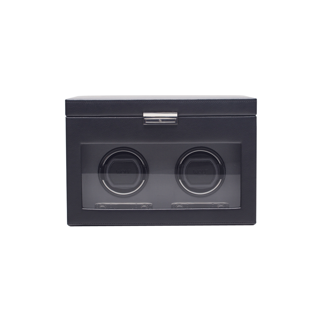 Wolf Designs Viceroy Double Watch Winder with Storage