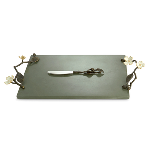 Michael Aram Dogwood Limestone Cheese Board with Knife