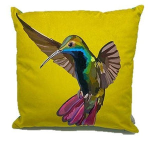 Hummingbird Velvet Pillow