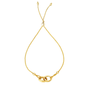 14k Gold Interlocking Bolo Bracelet
