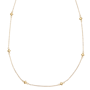 Artisan 14k Gold Clover Station Necklace