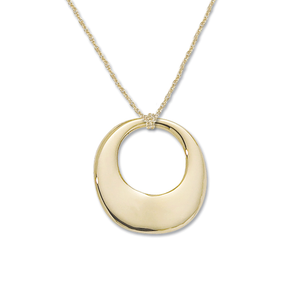 14k Yellow Gold Freeform Circle Pendant