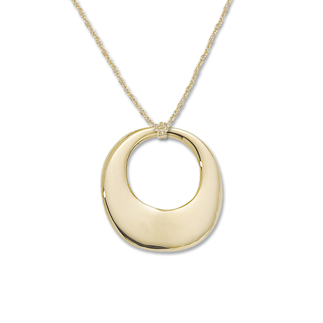 14k Yellow Gold Freeform Circle Pendant