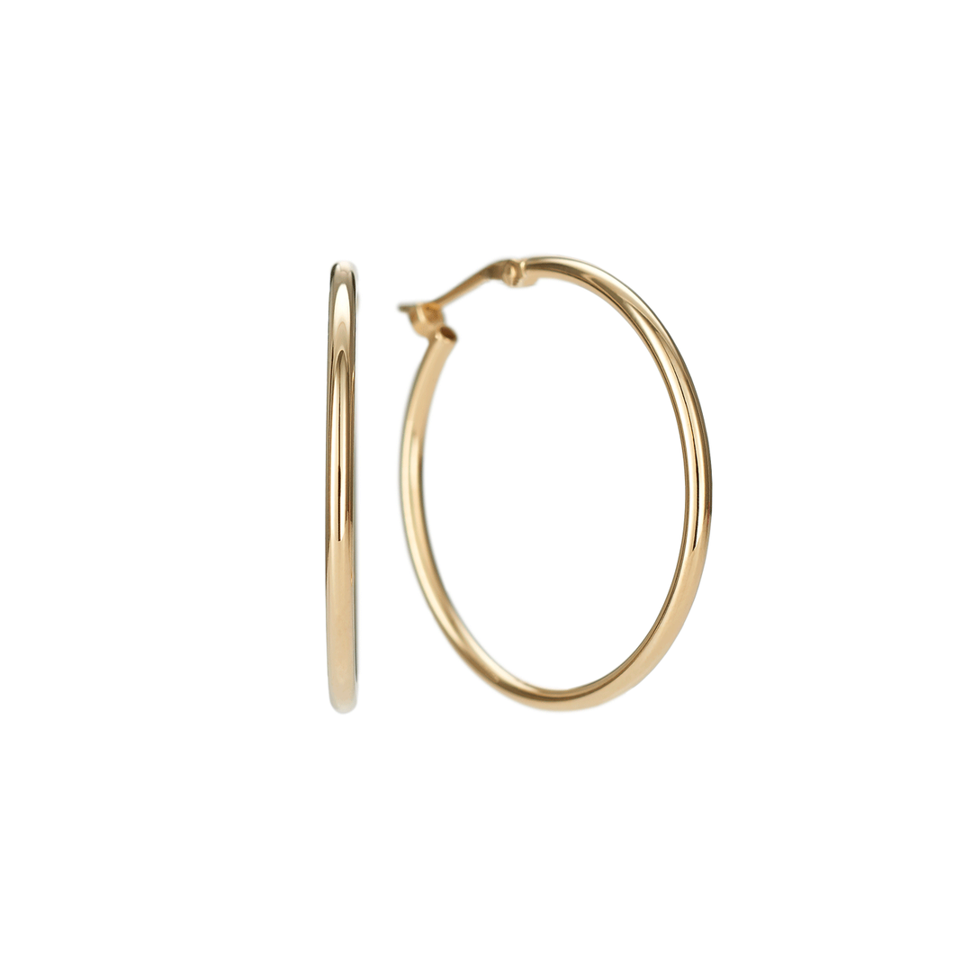 Classic 14k Yellow Gold 25mm Hoops