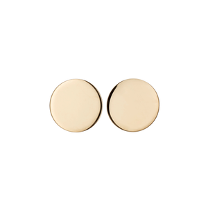 Classic 14k Yellow Gold 11mm Disk Stud Earrings