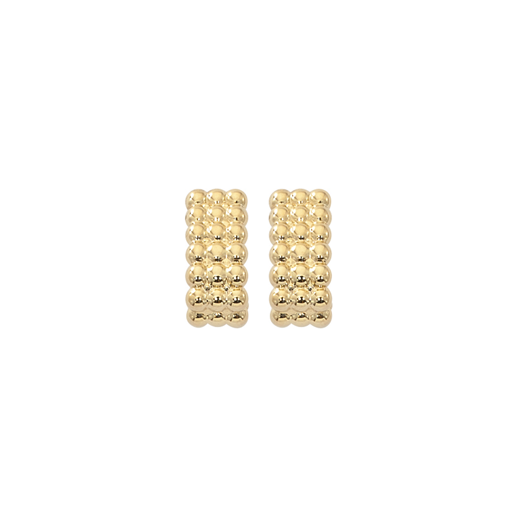 Classic 14k Gold Beaded Earrings