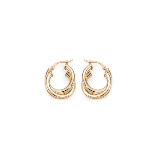 Classic 14k Yellow Gold Double Hoops