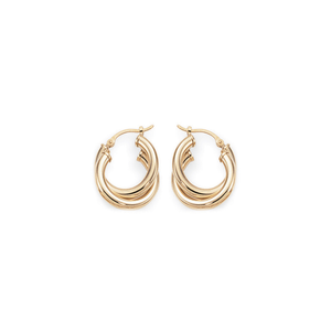Classic 14k Yellow Gold Double Hoops