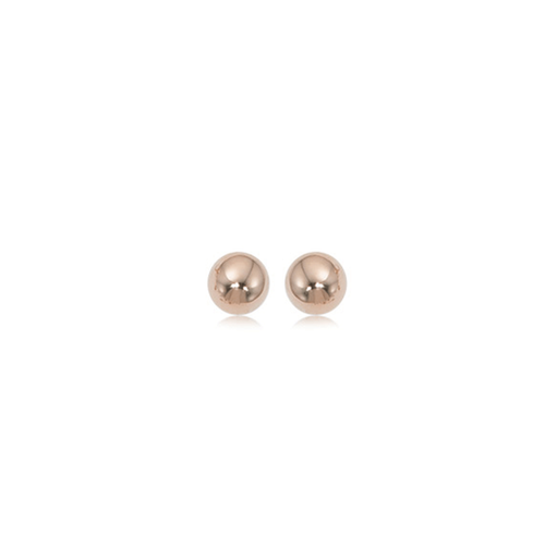 Classic 14k Rose Gold 6mm Ball Stud Earrings