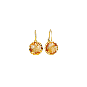 Facets 14k Gold and Citrine Earrings