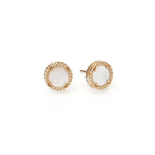 18K Gold and Mother of Pearl Earrings