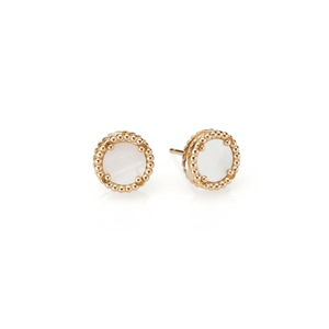 18K Gold and Mother of Pearl Earrings