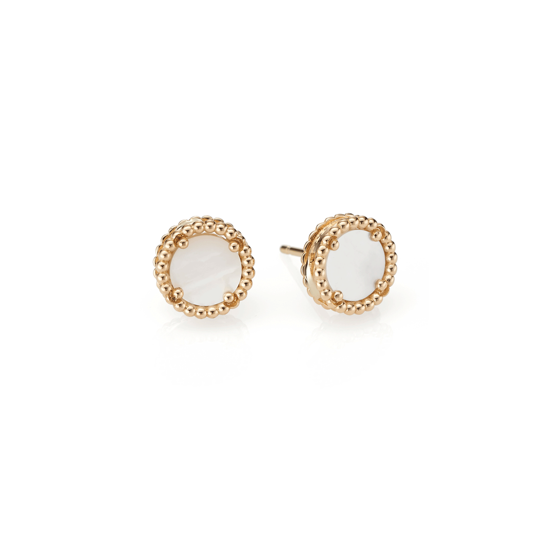 18K Gold and Mother of Pearl Earrings