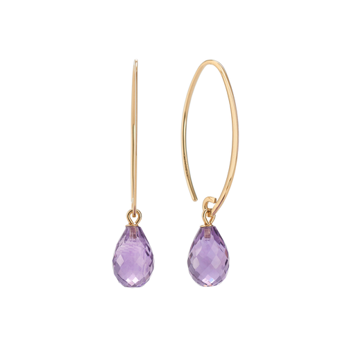 Calypso 14k Gold and Amethyst Threader Earrings