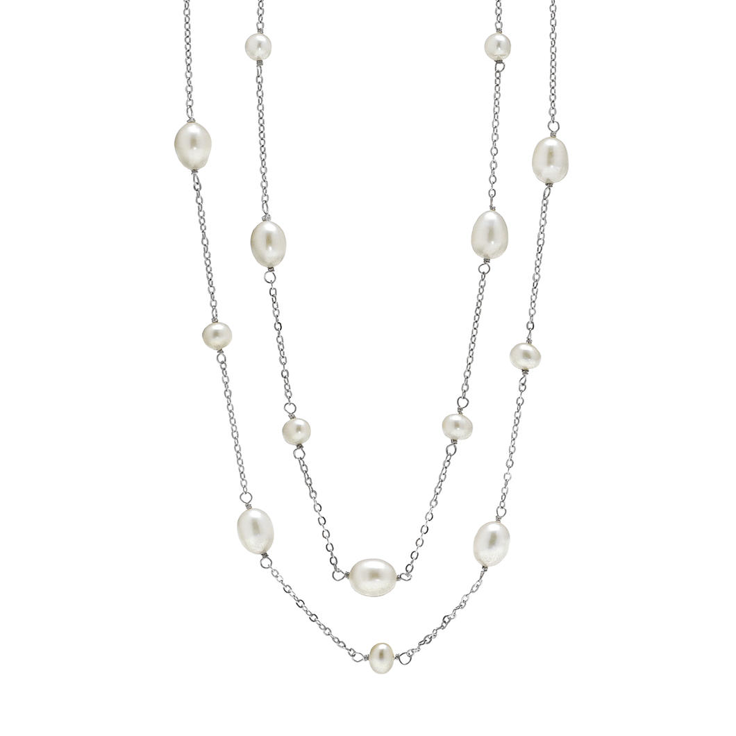 Freshwater Pearl 36 Inch Station Necklace