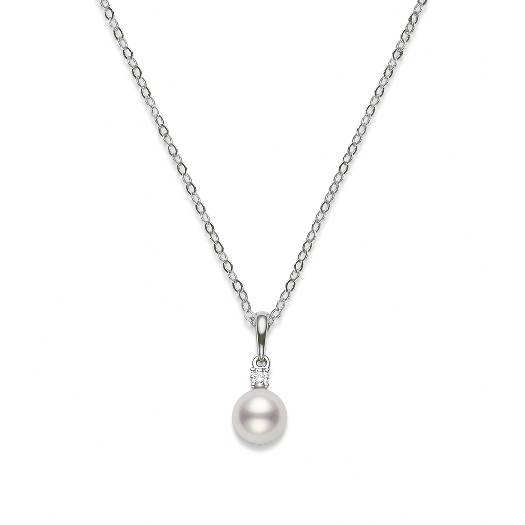 Mikimoto Akoya Cultured Pearl and Diamond Pendant