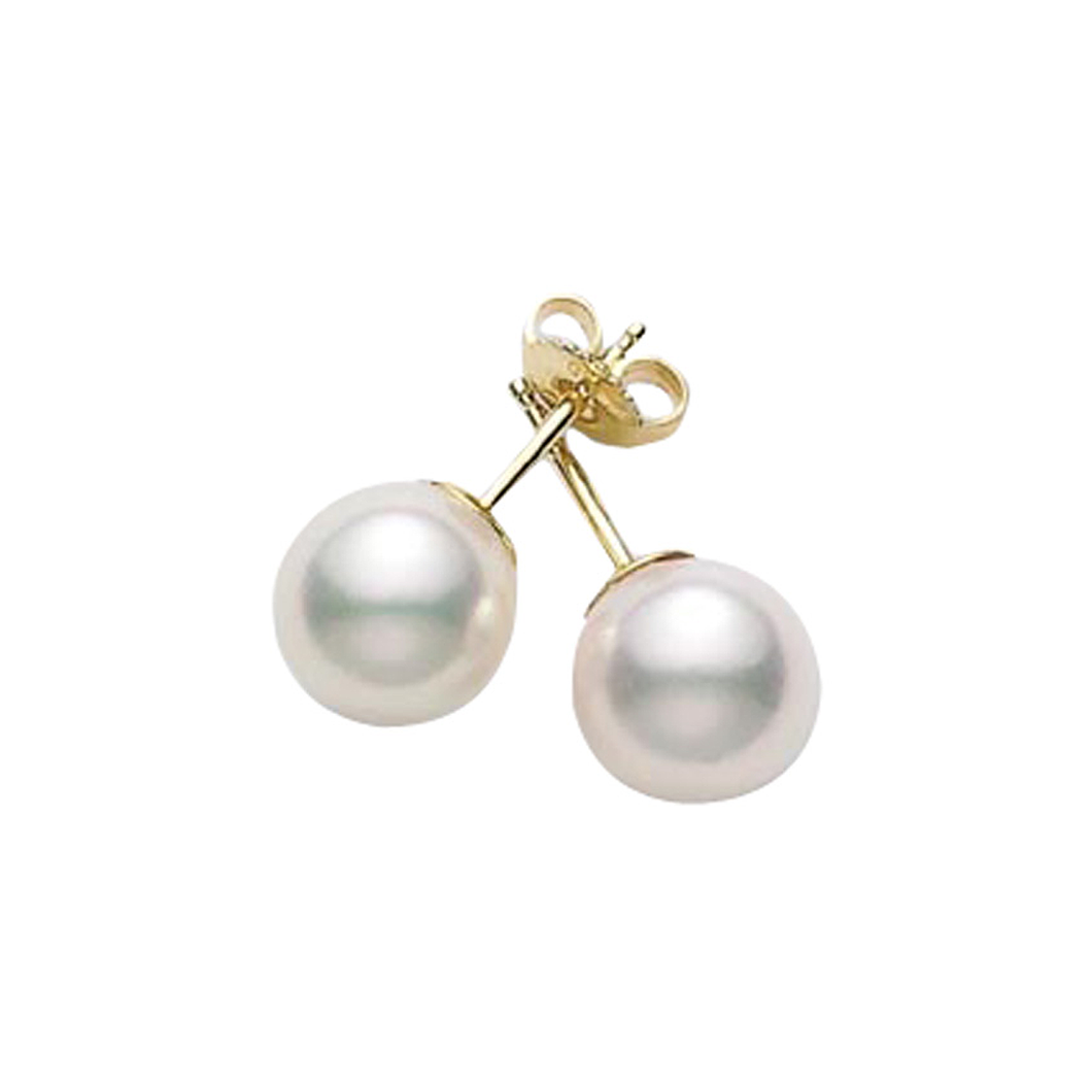 Mikimoto 18k Gold and 6mm Pearl Stud Earrings