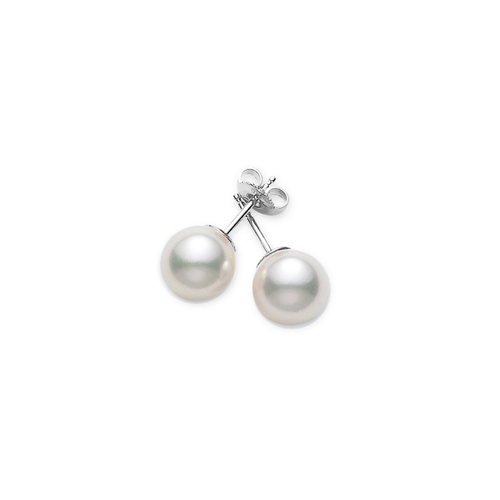 Mikimoto 18k White Gold 8-8.25mm Pearl Studs