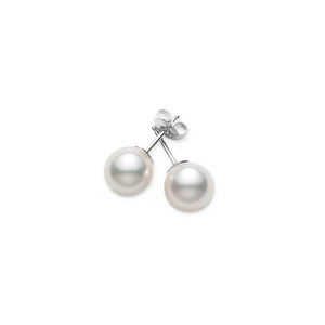 Mikimoto 18k White Gold 8-8.25mm Pearl Studs