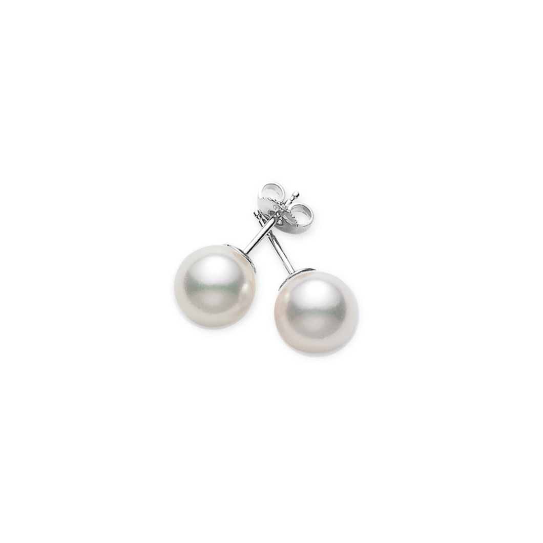 Mikimoto 18k White Gold 8-8.25mm Pearl Studs