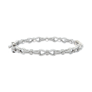 Sterling Silver and Diamond Bracelet