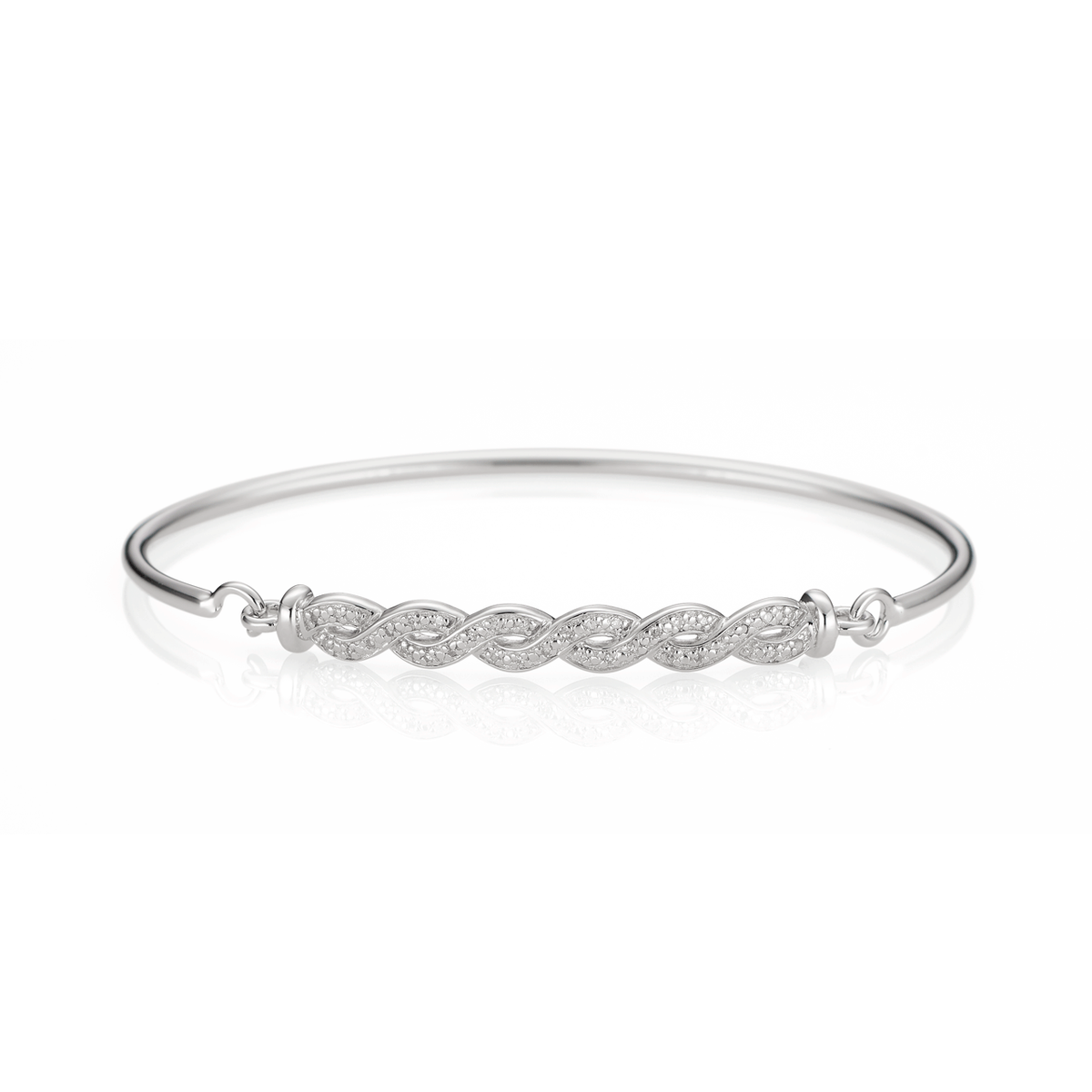 Sterling Silver and Diamond Infinity Bangle – Hamilton Business Gifts
