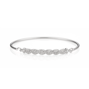 Sterling Silver and Diamond Infinity Bangle