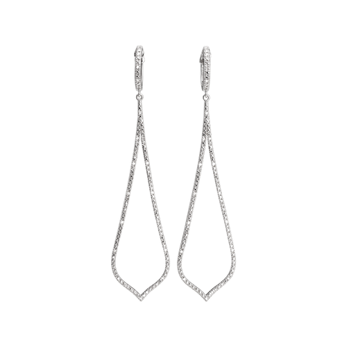 Artisan Sterling Silver and Diamond Drop Earrings