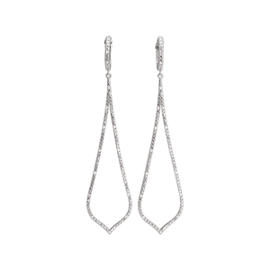 Artisan Sterling Silver and Diamond Drop Earrings