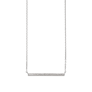 Artisan Sterling Silver and Diamond Bar Necklace