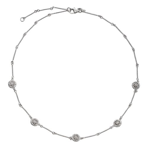 Artisan Sterling Silver and Diamond Twist Link Necklace