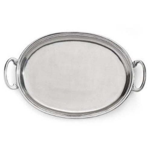 Arte Italica Peltro Medium Oval Tray with Handles