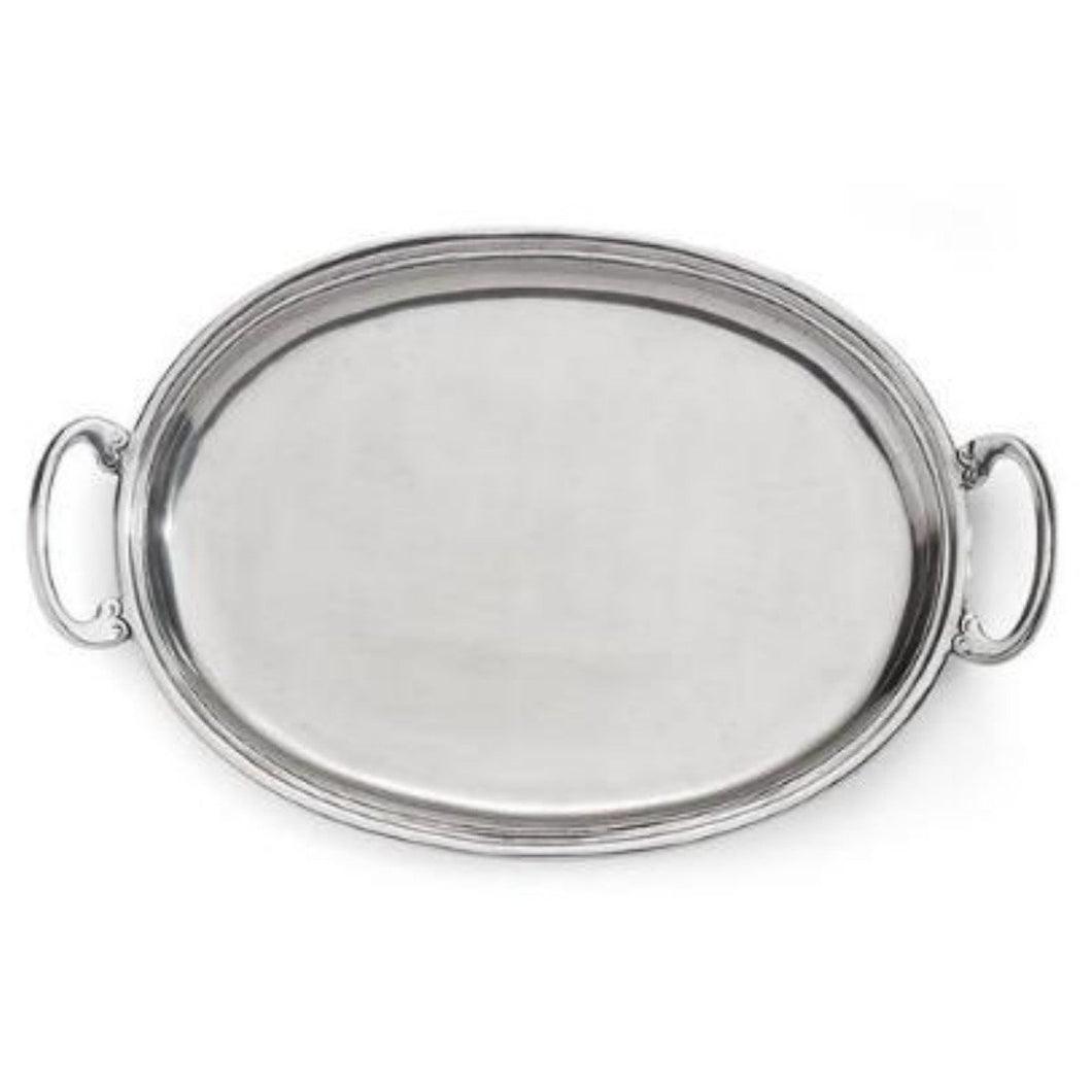 Arte Italica Peltro Medium Oval Tray with Handles