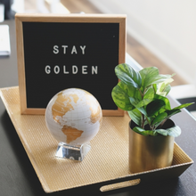 Load image into Gallery viewer, White And Gold Rotation Globe