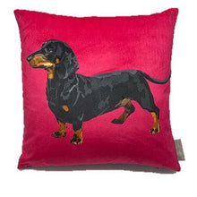Load image into Gallery viewer, Sausage Dog Velvet Pillow