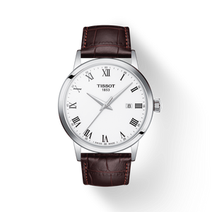 Tissot Classic Dream with White Dial and Brown Leather Strap