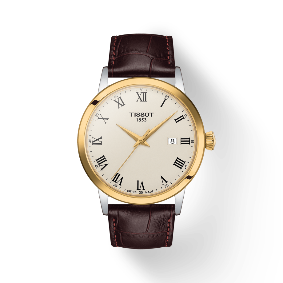 Tissot Classic Dream with Ivory Dial and Brown Leather Strap