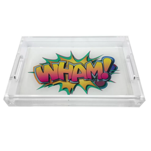 Wham Yellow and Pink Graffiti Street Art Vanity Tray