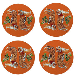 Tiger Seeing Double Coaster Set of Four