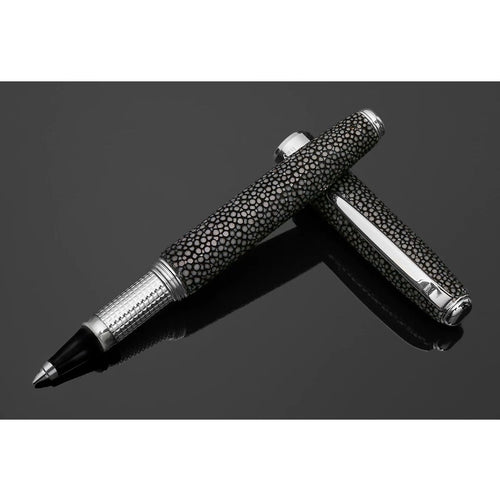 Rollerball Grey Lava Leather Pen
