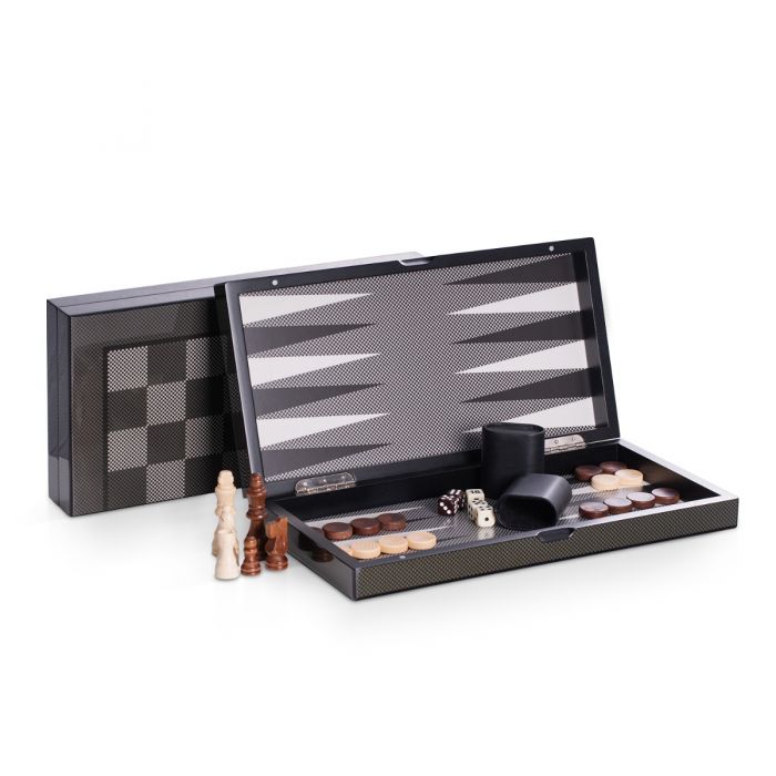 Wood Backgammon & Chess Set