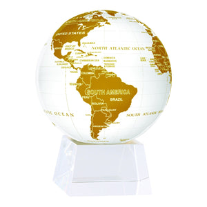 White And Gold MOVA Rotation Globe