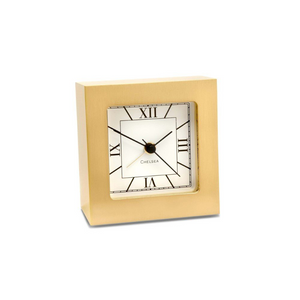 Chelsea Square Alarm Clock Brass